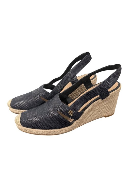 Lauren Ralph Lauren Shoes - Lauren Ralph Lauren Penelope Navy Slingback Espadrille Wedge Sandal Women SZ 10B